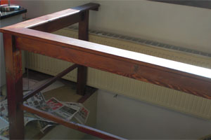 Balustrade na het lakken