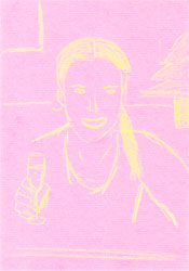kerstkaartje in pastel